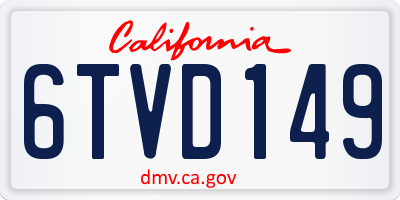 CA license plate 6TVD149