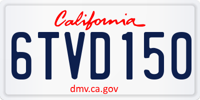 CA license plate 6TVD150