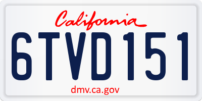 CA license plate 6TVD151