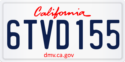 CA license plate 6TVD155