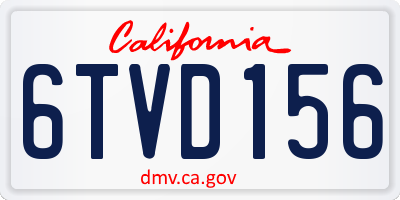 CA license plate 6TVD156