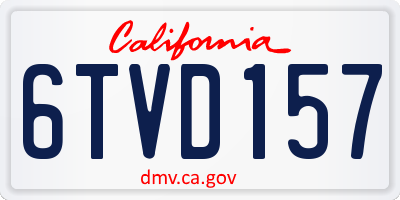 CA license plate 6TVD157