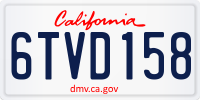 CA license plate 6TVD158