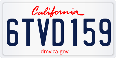 CA license plate 6TVD159