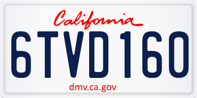 CA license plate 6TVD160