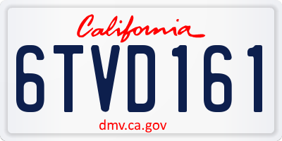 CA license plate 6TVD161