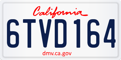 CA license plate 6TVD164