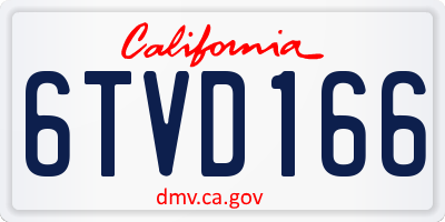 CA license plate 6TVD166