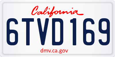 CA license plate 6TVD169