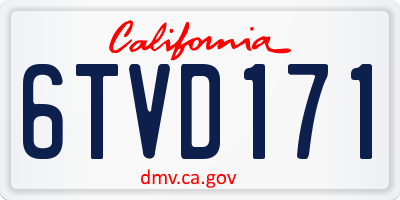 CA license plate 6TVD171