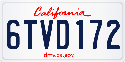 CA license plate 6TVD172