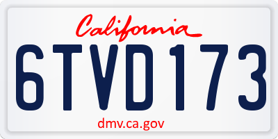 CA license plate 6TVD173