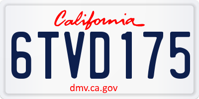 CA license plate 6TVD175