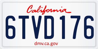 CA license plate 6TVD176