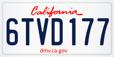 CA license plate 6TVD177