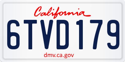 CA license plate 6TVD179