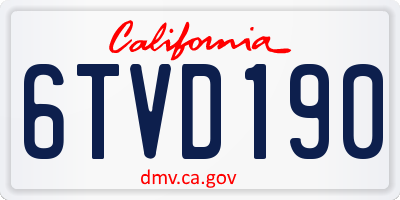 CA license plate 6TVD190