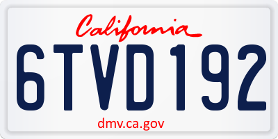 CA license plate 6TVD192