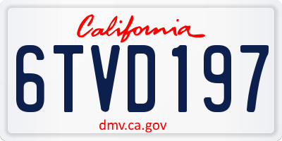 CA license plate 6TVD197