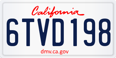 CA license plate 6TVD198