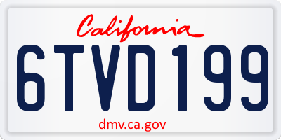 CA license plate 6TVD199