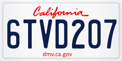 CA license plate 6TVD207