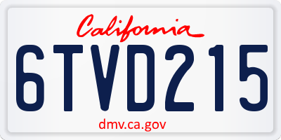 CA license plate 6TVD215