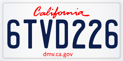 CA license plate 6TVD226