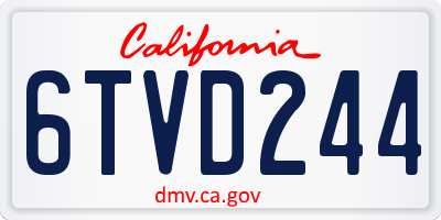 CA license plate 6TVD244