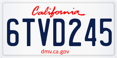 CA license plate 6TVD245