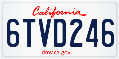 CA license plate 6TVD246