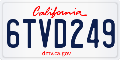 CA license plate 6TVD249