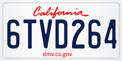 CA license plate 6TVD264