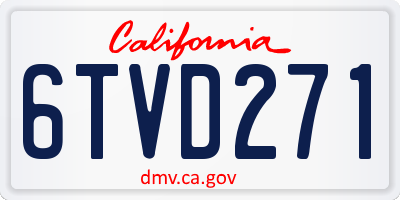 CA license plate 6TVD271