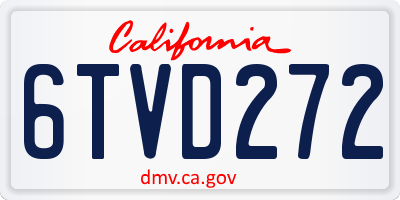 CA license plate 6TVD272