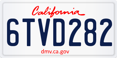 CA license plate 6TVD282