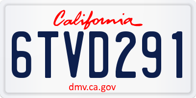 CA license plate 6TVD291