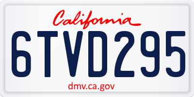 CA license plate 6TVD295