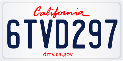 CA license plate 6TVD297