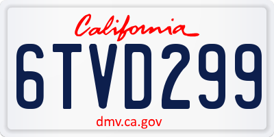 CA license plate 6TVD299