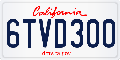 CA license plate 6TVD300