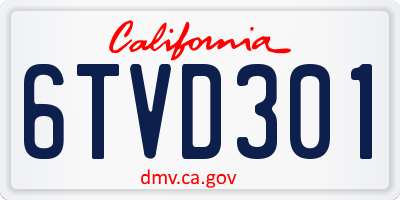 CA license plate 6TVD301