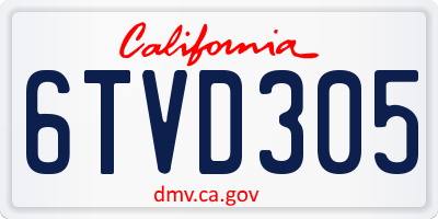 CA license plate 6TVD305