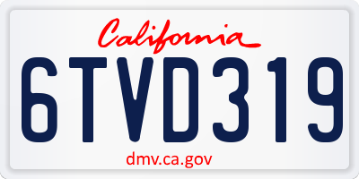 CA license plate 6TVD319