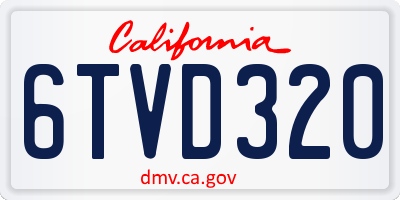 CA license plate 6TVD320