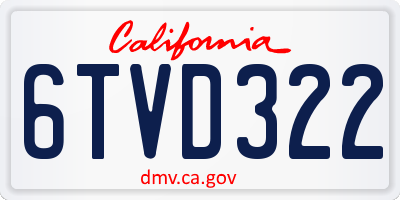 CA license plate 6TVD322