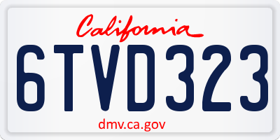 CA license plate 6TVD323