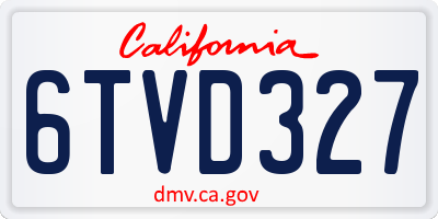 CA license plate 6TVD327