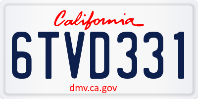 CA license plate 6TVD331