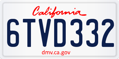 CA license plate 6TVD332